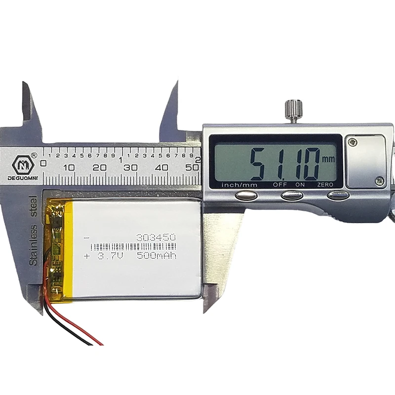 Compact Li-ion Polymer Battery 303450 3.7V 500mAh Reliable Rechargeable Cell for Mini Electronic Devices
