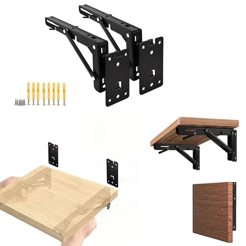 8 Inch Detachable and Folding Shelf Bracket Wall Mounted Detachable Bracket Heavy Duty Removable Bracket Triangle Folding Bracke