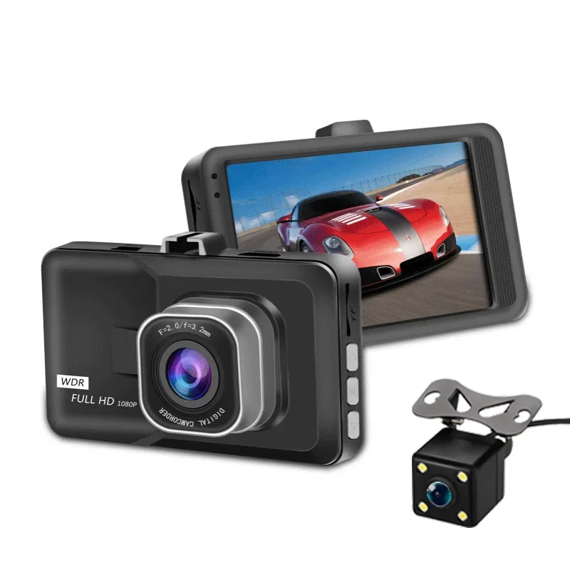 Driving recorder, new high definition dual lens 3 inch black diamond