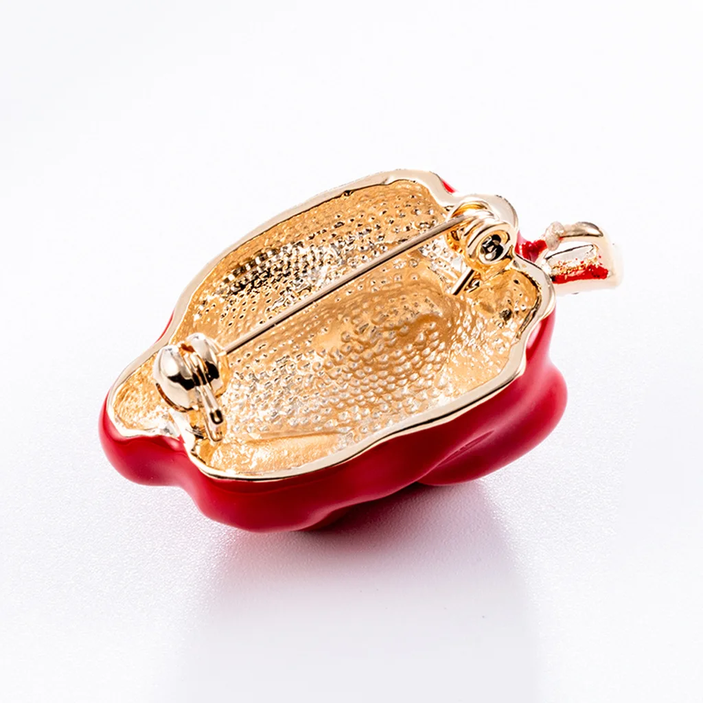 Red Pepper Chili Vegetables Brooches For Women Girls Suit Dress Accessories Pins Enamel Bijoux Party Daily Jewelry Gifts