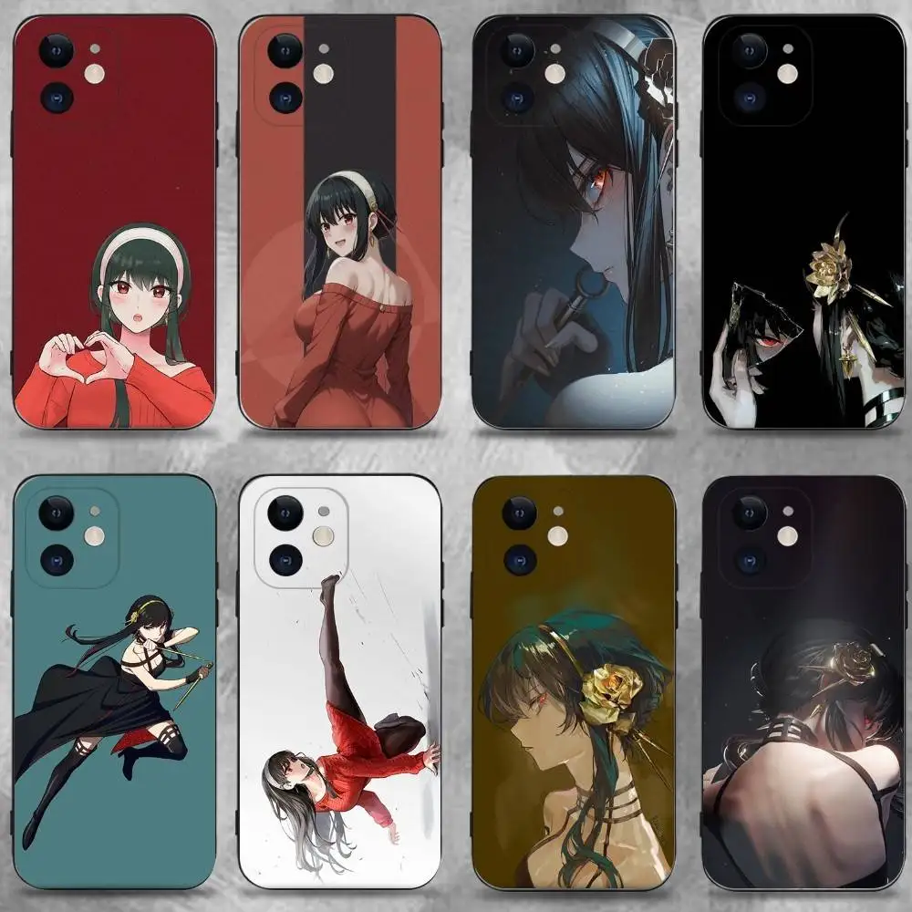 

Anime Y-Yor F-Forger Phone Case For iPhone 16,15,14,13,12,11 Plus,Pro Max,XS,X,XR,SE,Mini,8,7,Soft Silicone Black Cover