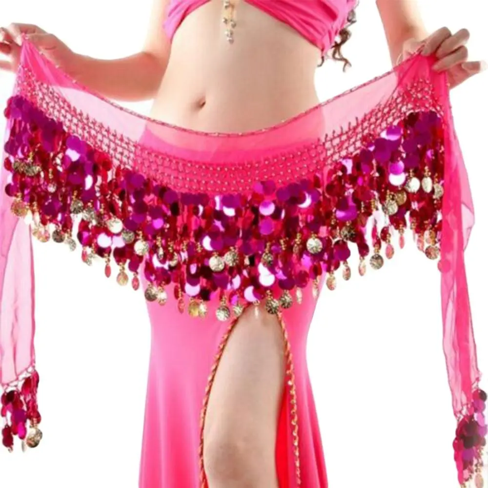 10 Colors Belly Dance Belt Women Dancer Skirt Sexy Show Costumes For Thailand/India/Arab Waist Chain Sequins Tassels Hip Scarf