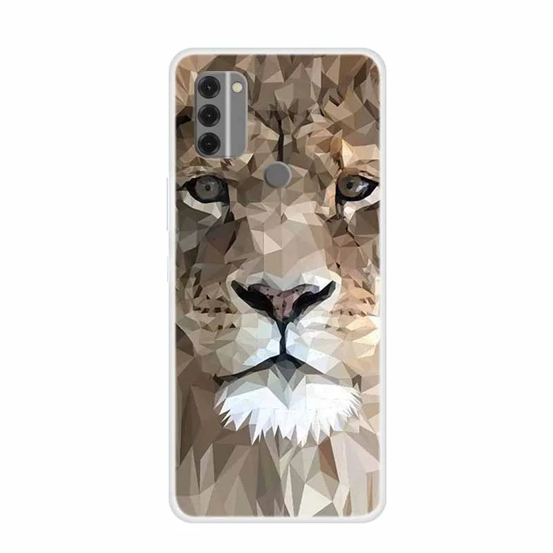 For Nokia C31 C 31 Case Animal Soft Silicone TPU Phone Back Clear Cover Transparent Coque Shockproof NokiaC31 Wolf Bumper Funda