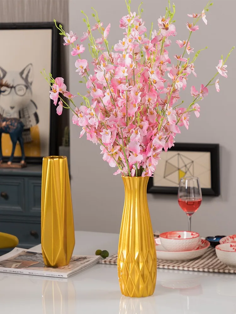 

Nordic Golden Ceramic Vase Hydroponic Systems Home Decoration Accessories Centerpieces Wedding Decorative Flower Pot
