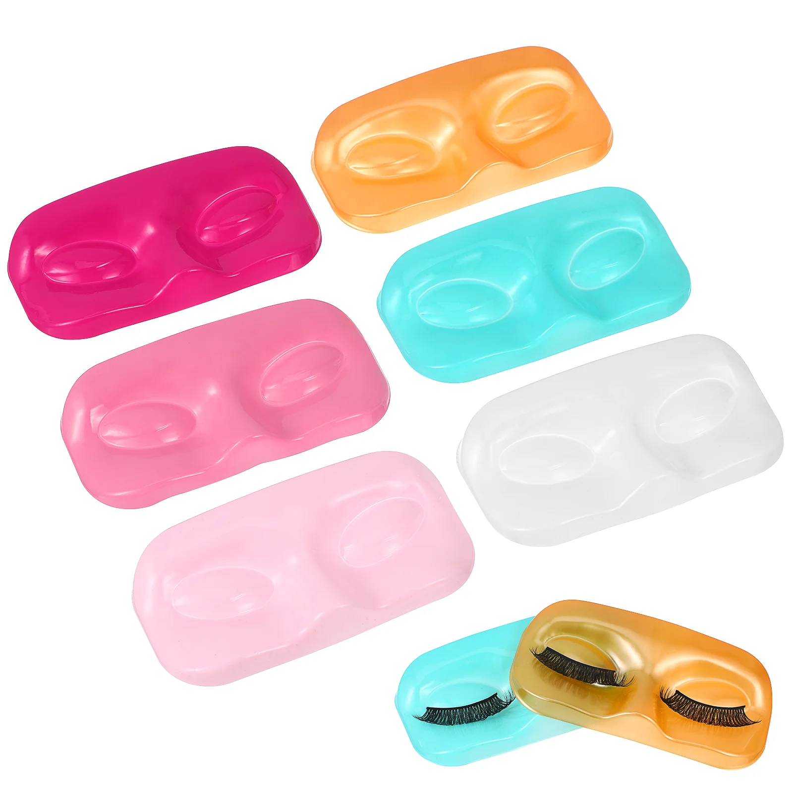 

12 Pcs Artificial Eyelash Face Support Fake Lashes Tray Container Pvc Packing Trays