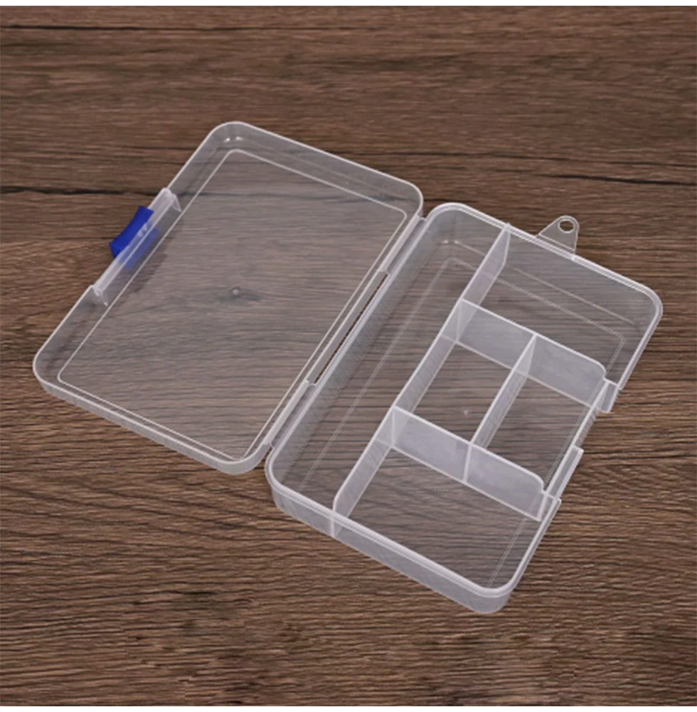 5-grid PP plastic box for jewelry and fishing gear with lid hardware small parts and beads storage organizer box