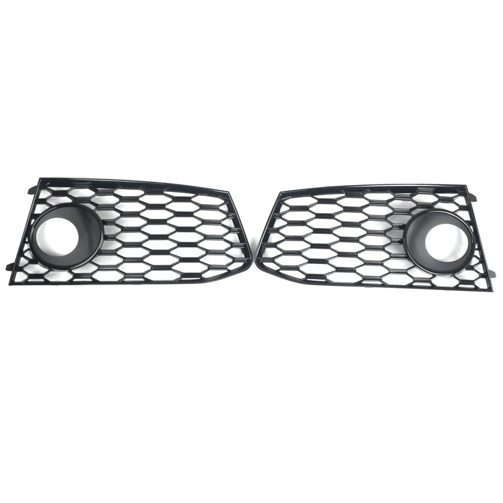 

2 PCS Car Front Bumper Fog Light Lamp Grille Grill Cover Compatible for RS7 2014 2015-2018 Left And Right Side Honeycomb Mesh