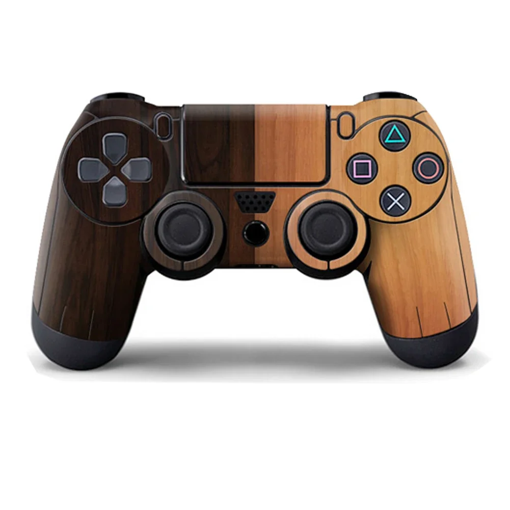 2pcs/lot Skin Sticker For PS4 Controller Gameing sticker Anti-slip Decoratio wood Protective Stickers Decal skin wood design