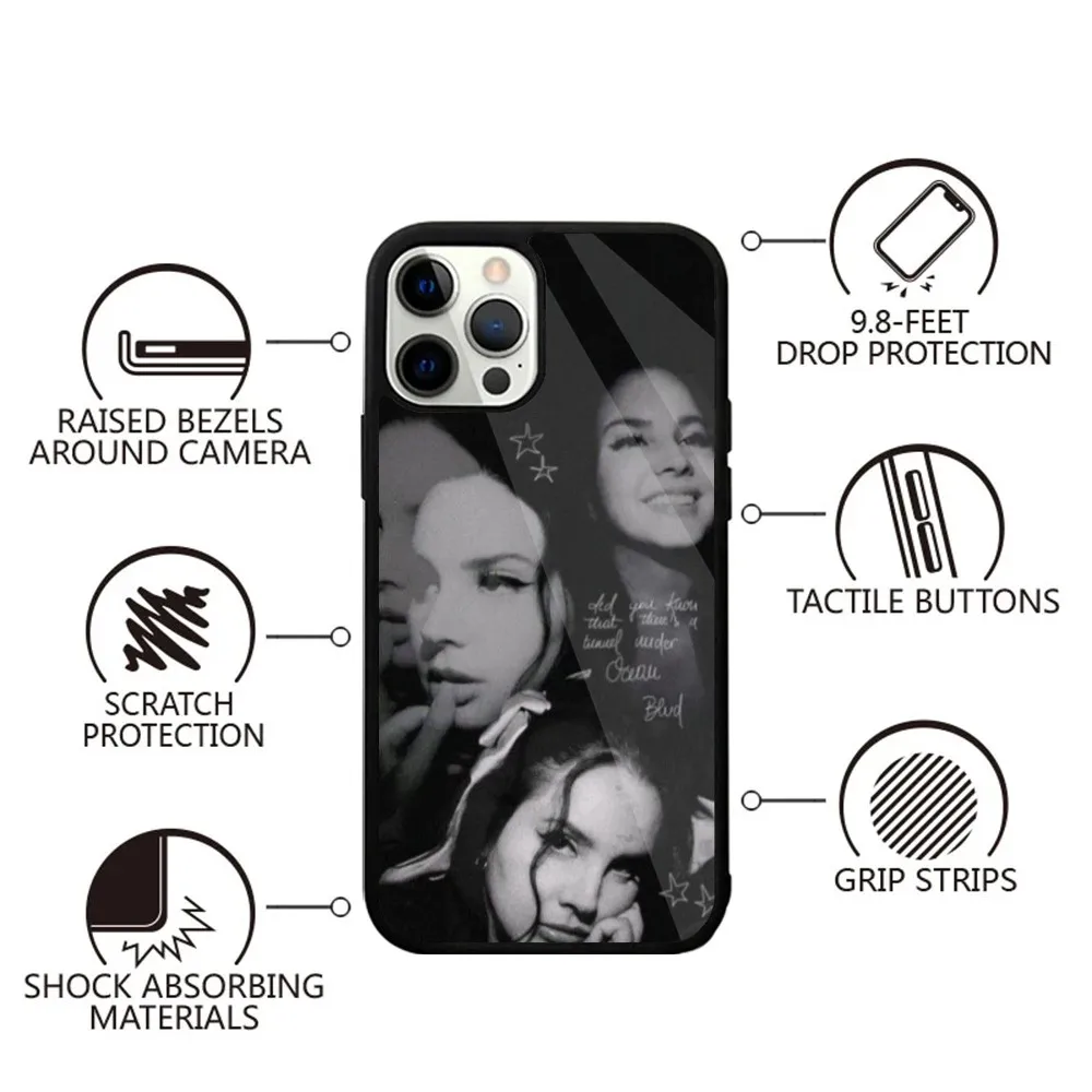 Singer L-Lana Del Rey Black Beauty Phone Case Strong Magnetic For IPhone 15,14,13,Pro,Max,Plus,11,12,Mini For Magsafe Wireless