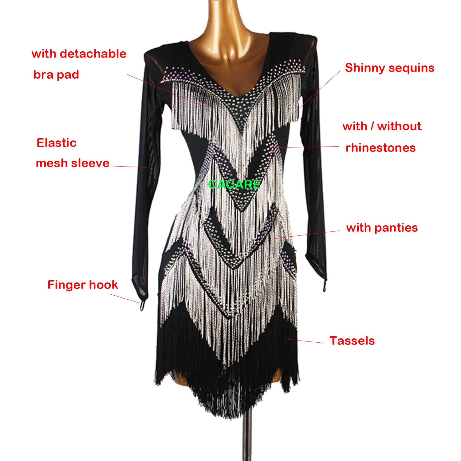 2024 Luxury Latin Dance Dress Women Latina Salsa Latin Dance Competition Dresses Fringe D1063 Customize