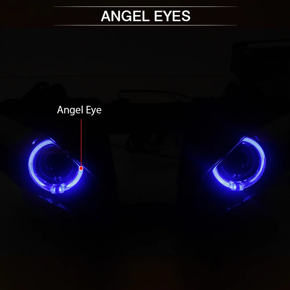 Motorcycle Front Headlight Assembly Blue Angel Eyes LED High/Low Beam HID Head Lamp For Yamaha YZF R6 2006 2007 Accessories