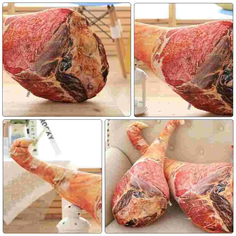 50Cm Simulated Ham Pillow Funny Creative Stuffed Food Cushion For Car Office With High Quality Pp Cotton Sofa Throw Pillow