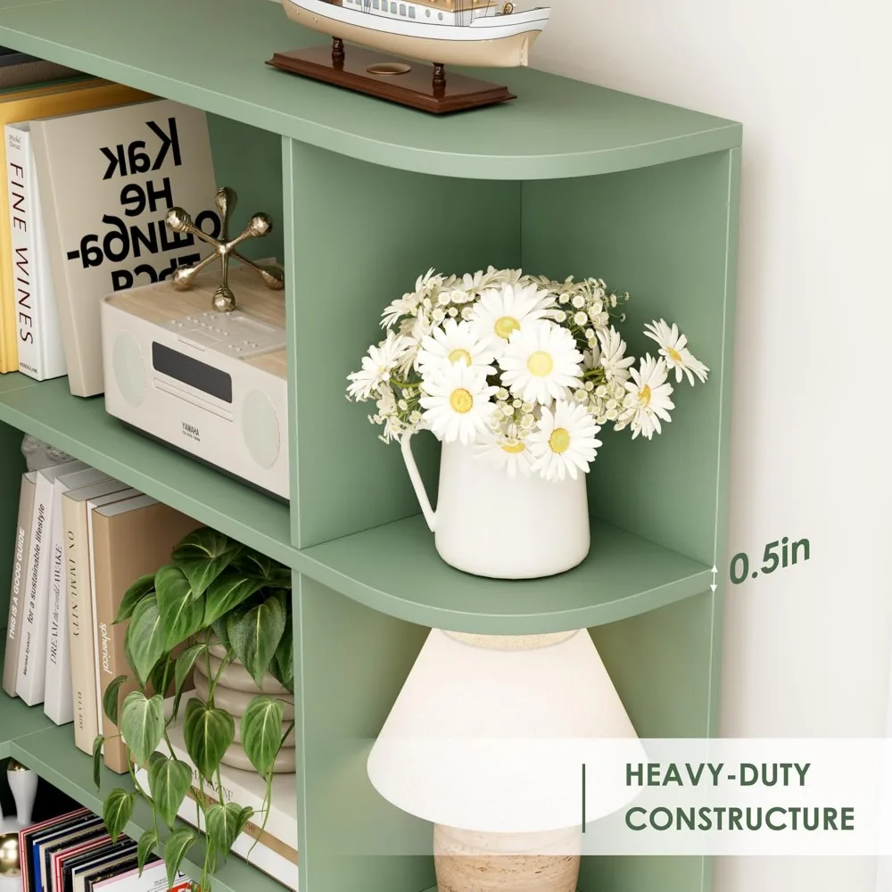 6-Tier Tall Corner Bookshelf with Open Storage, Wooden 74 High Bookcase for Home Organization and Storage Solutions image 6