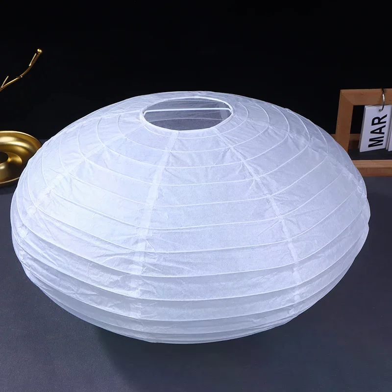 Flying Saucer Shape Paper Lamp Wedding Wall Sconces Chinese Wedding Party Balls Hanging Decoration Paper Ball Lampshade