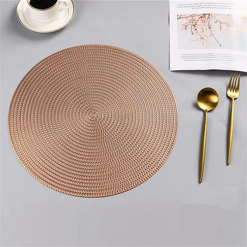 

Round Placemats Braided Boho 15 Inch Dining Table Heat Resistant Place Mats Non Slip Coffee Kitchen for Plate Dinner