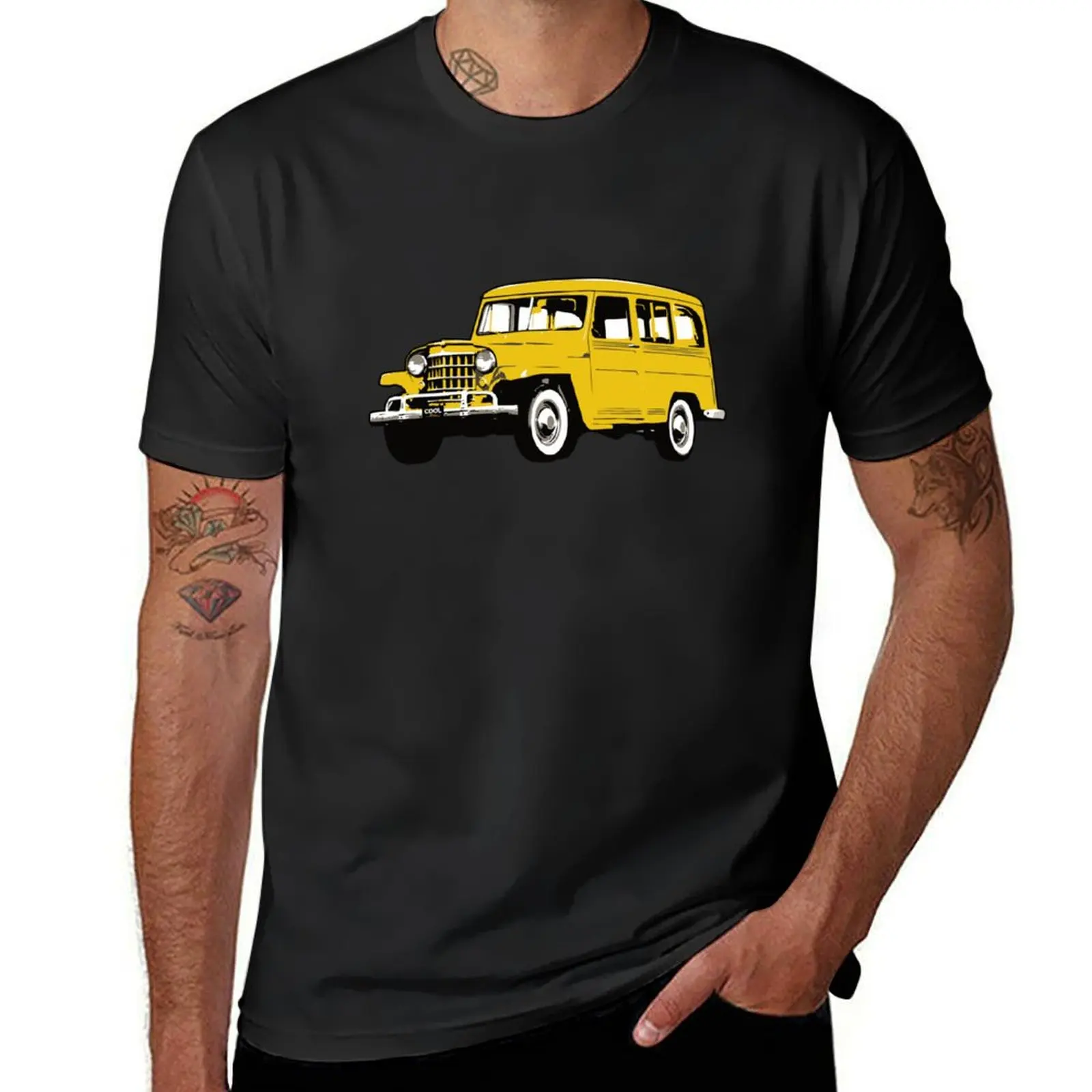 Yellow Vintage Station Wagon T-Shirt anime clothes kawaii clothes oversized customs mens graphic t-shirts big and tall