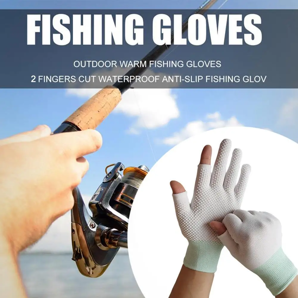 New Fishing Gloves Non-slip Fish Catching Fisherman Material Hand Black Gray White Nylon Protect O4S1