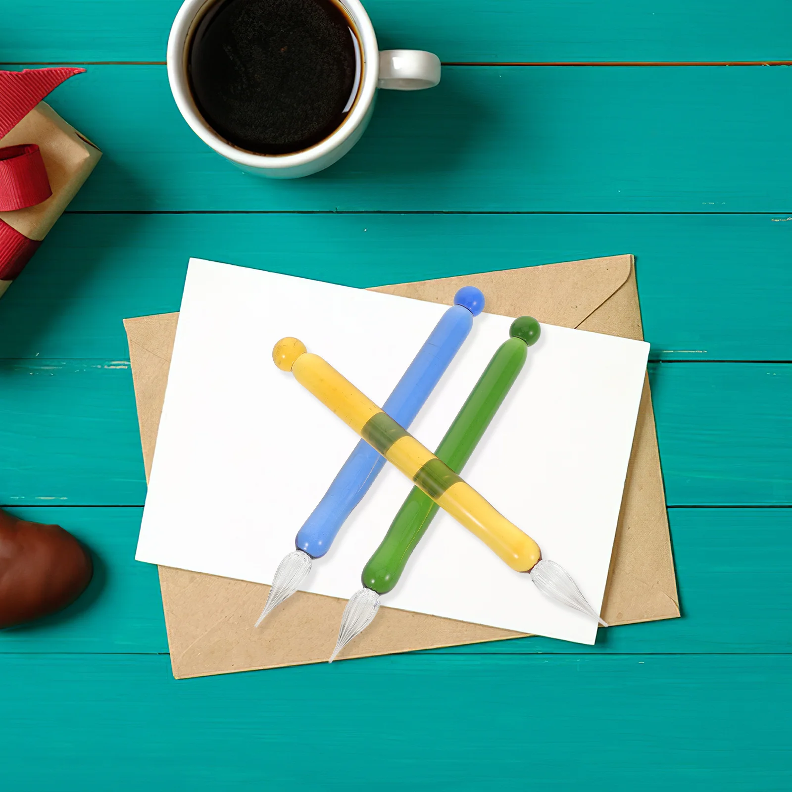 

3Pcs Transparent Glass Pen Elegant Colored Writing Tool for Calligraphy Journaling Drawing Smooth Ink Flow Lightweight Dipping