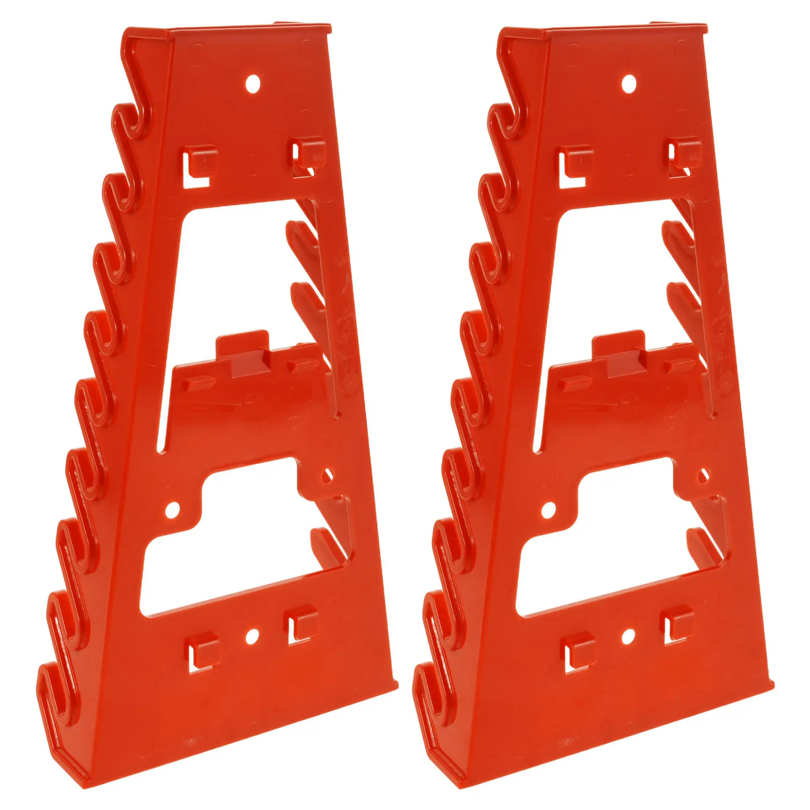 2Pcs Plastic Wall Mount Tool Holder Pegboard Wrench Organizer Rack Multi-Layer Small Repair Parts Container Garage Organization