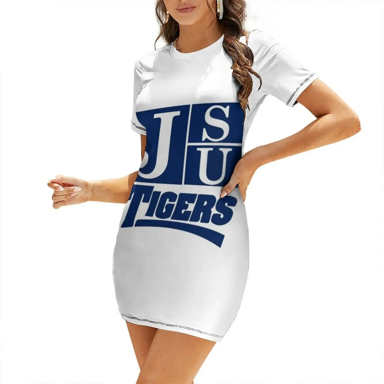 

Jackson State University Short-Sleeved Dress party dress women elegant luxury loose women's dress beach dresses