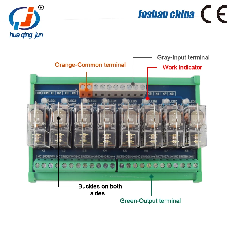 Huaqingjun G2R-1 2-24 Channels 1NO 1NC Relay Module 12V 24V 10A Relays PLC Expansion Board