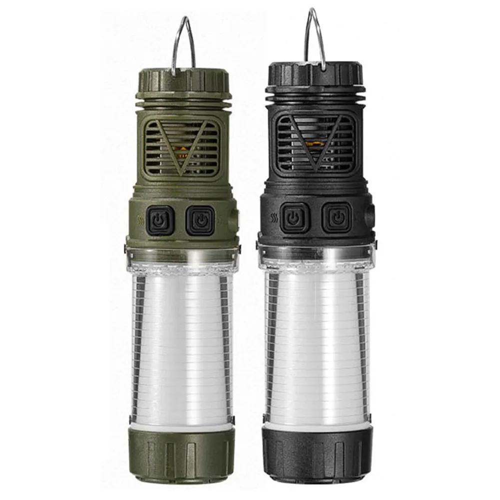 3 in 1 Mosquito Killer Lamp USB Rechargeable Camping Light Flashlight with Triangle Bracket for Outdoor Tent Fishing Travel