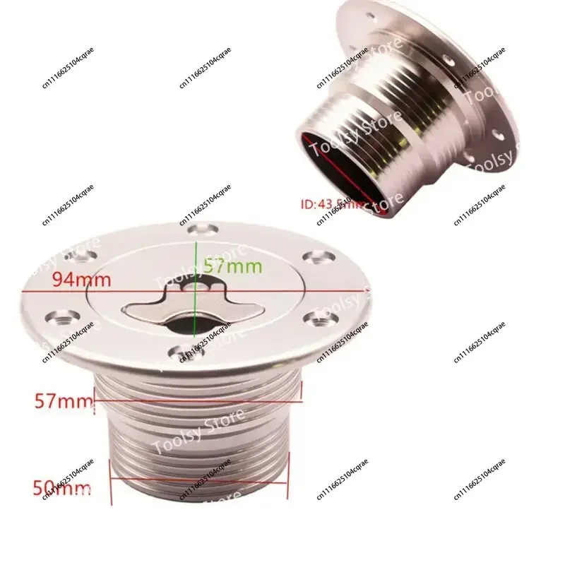 Silver Fuel Cell Surge Tank Cap Universal 6 Bolt Flush Mount 43.5Mm Opening Car Accessories