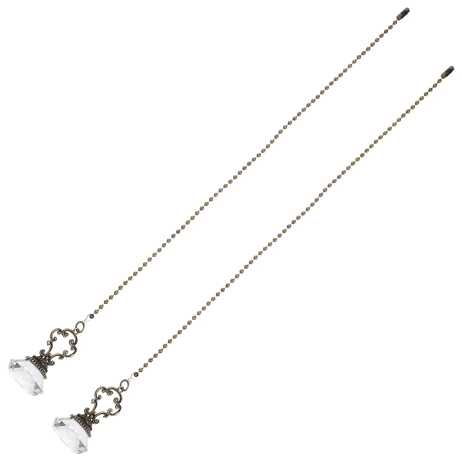 

2Pcs Crystal Fan Pull Chains Sturdy Metal Vintage Pattern Easy Installation for Home Decoration Ceiling Fan Pull Chain Ornaments