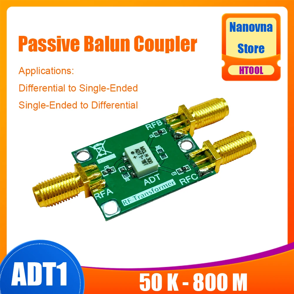 

Nanovna ADT1 Passive Balun Module Square Wave Pulse Clock Signal Differential to Single-Ended Single-Ended to Differential