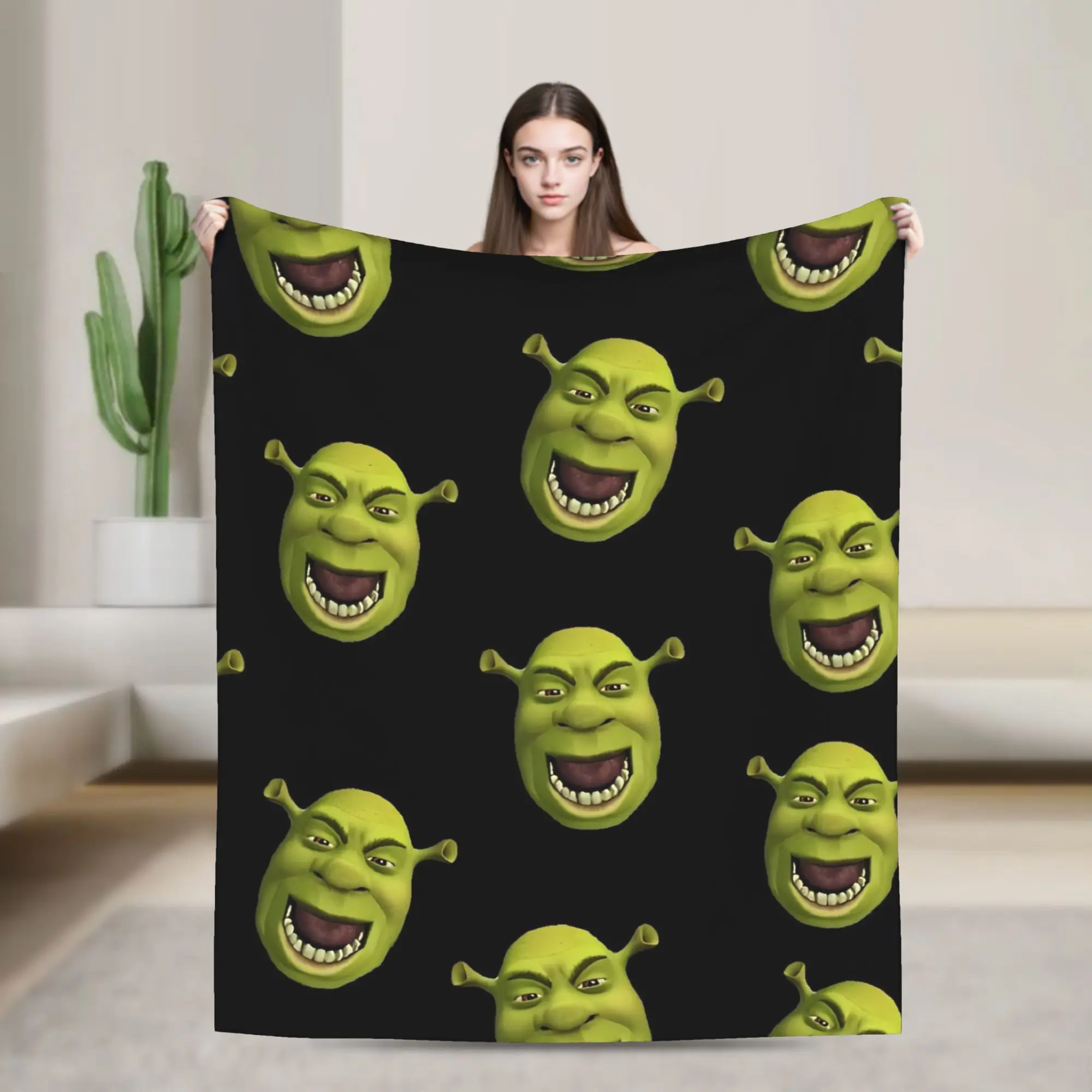 

Одеяло Pun werk swampf S-shreks, теплое мягкое эстетическое плюшевое одеяло для домашнего декора, фланелевое покрывало для пикника, покрывало на кровать