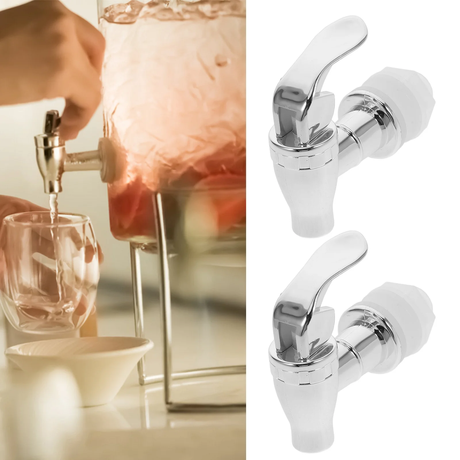 

4Pcs Beverage Dispenser Spigot Replacement 16mm ABS Plastic Leak Proof Valve for Cold Hot Drinks Outdoor Home Use Water