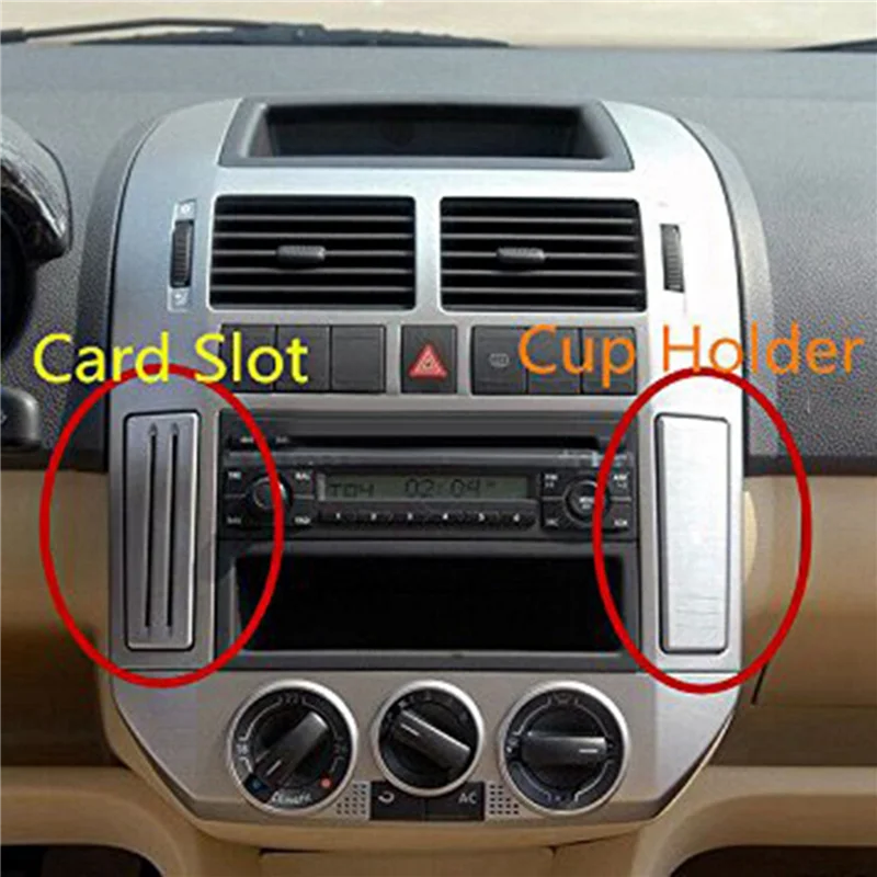 

4X Car Center Console Cup Holder Card Slot For-Polo 9N 2002 2003 2004 2005 2006 2007 2008 2009 2010 6Q0 858 602