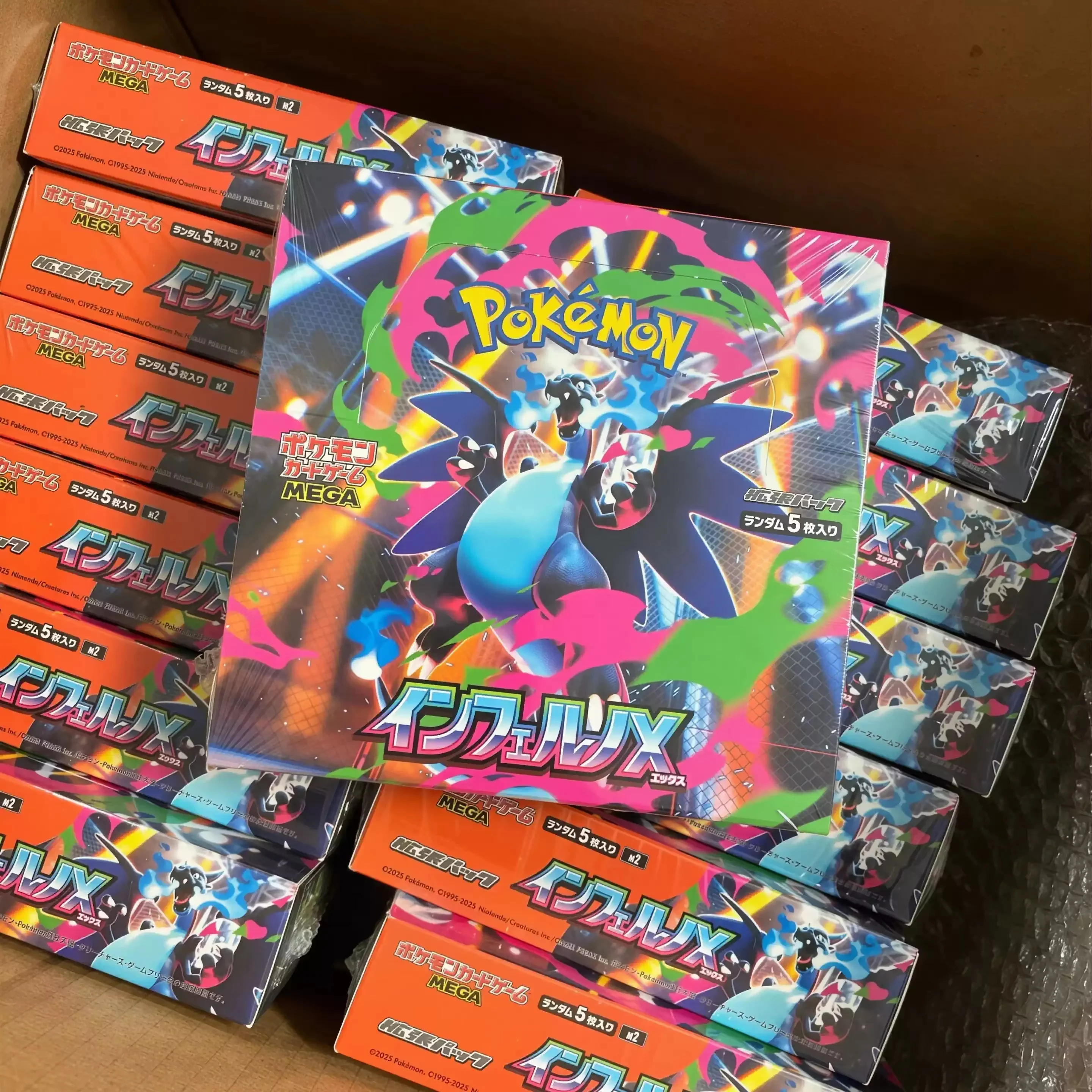 

Pokemon M2 Mega Evolution Fire Dragon Hell Flame Japanese Supplementary Pack Ptcg Trading Card Rare Collectible Booster Gift