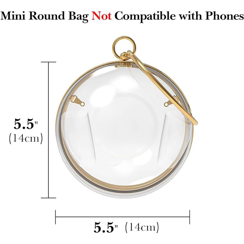 YYW Acrylic Round Ball Shoulder Bag For Women 2024 New Arrive Crossbody Bags With Chain Transparent Evening Clutch PVC Handbags