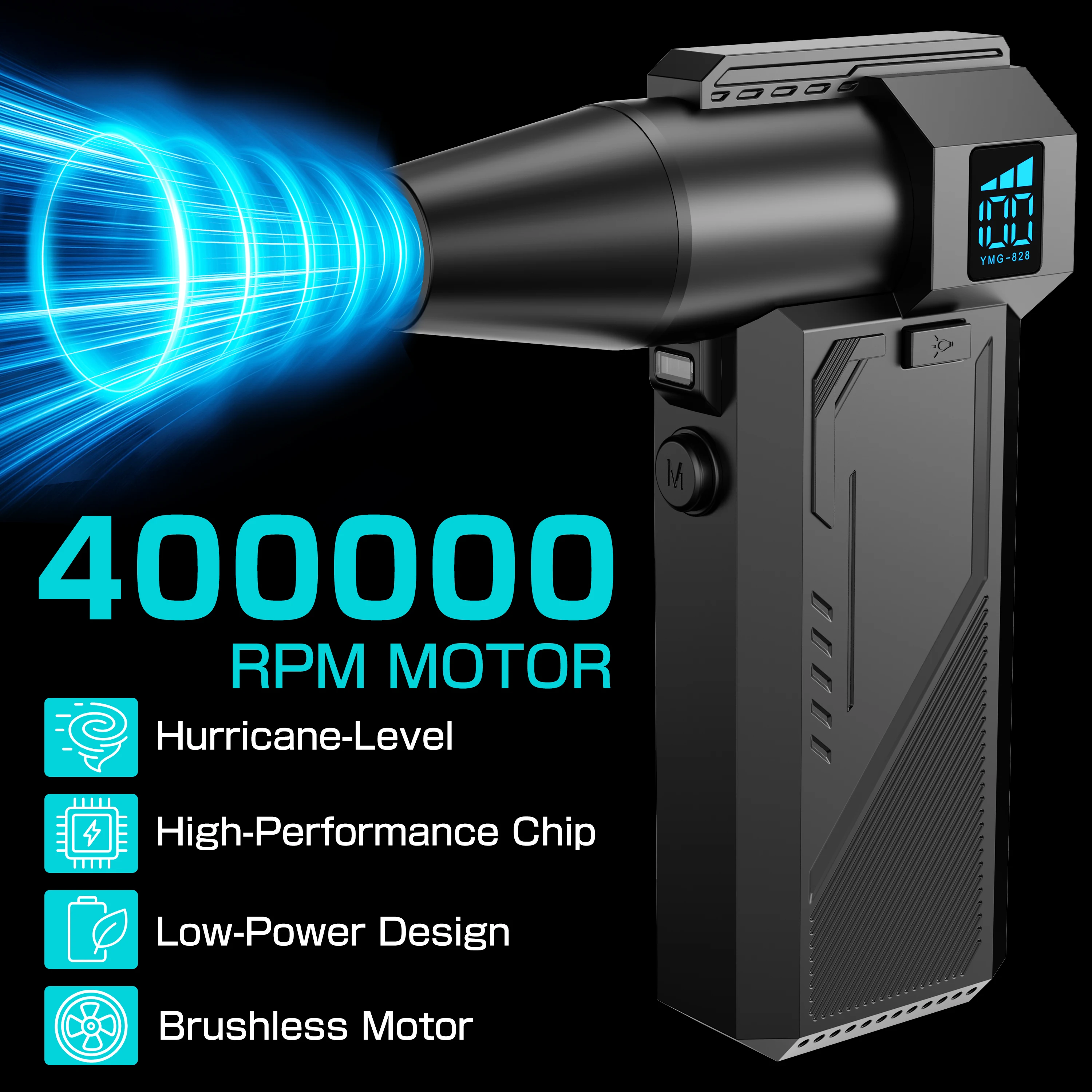 High Speed Type-C Charging 2025 With Brush Powerful Air Blower Cleaning Blower Tool Handheld Turbo Blower Jet Fan Violent Fan