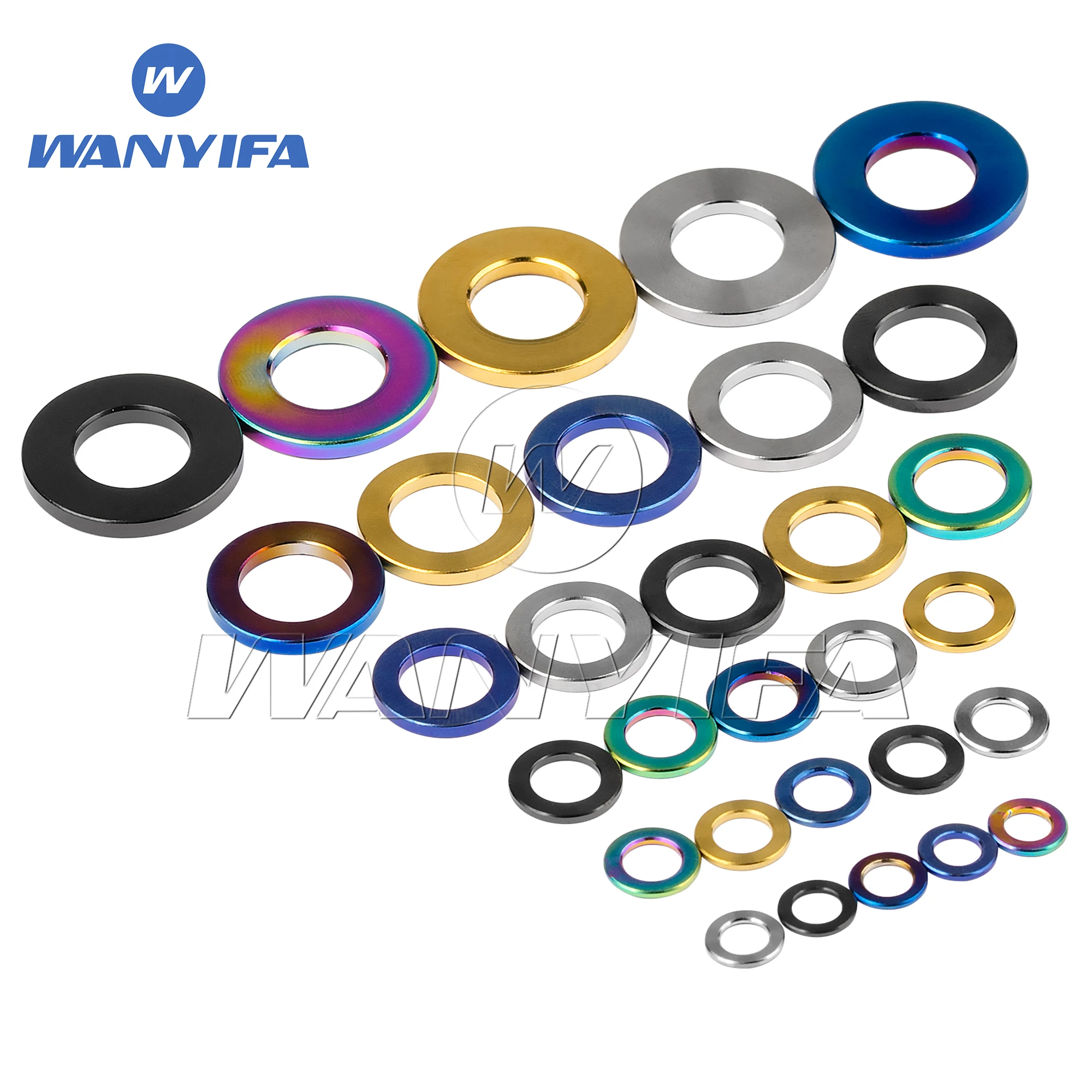 Wanyifa Titanium Alloy Washers M3/M4/M5/M6/M7/M8/M10/M12/M14 for DIN 912 Bolts—Bicycle and Motorcycle Accessories