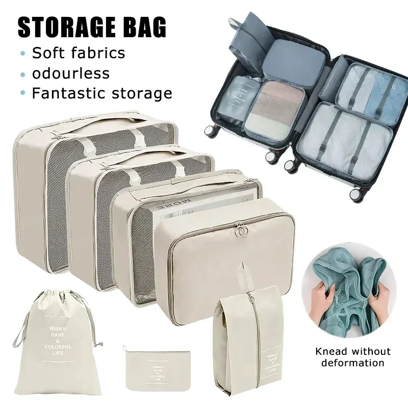 Household Convenience 8Pcs/Set Clothing Daily Necessities Storage Bag Compressible Packaging Travel Waterproof Luggage Organizer