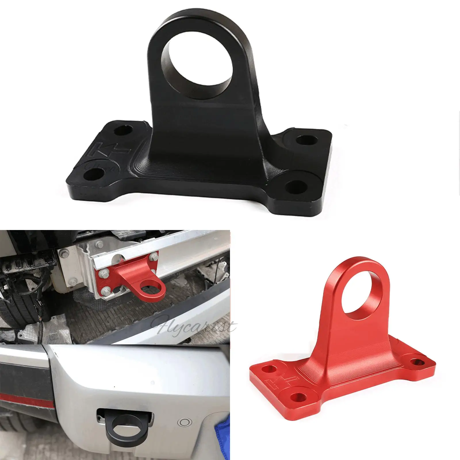 1 Piece For Land Rover Defender 90 110 Steel Heavy Black Red Recovery Loop Trailer Hook Hitches