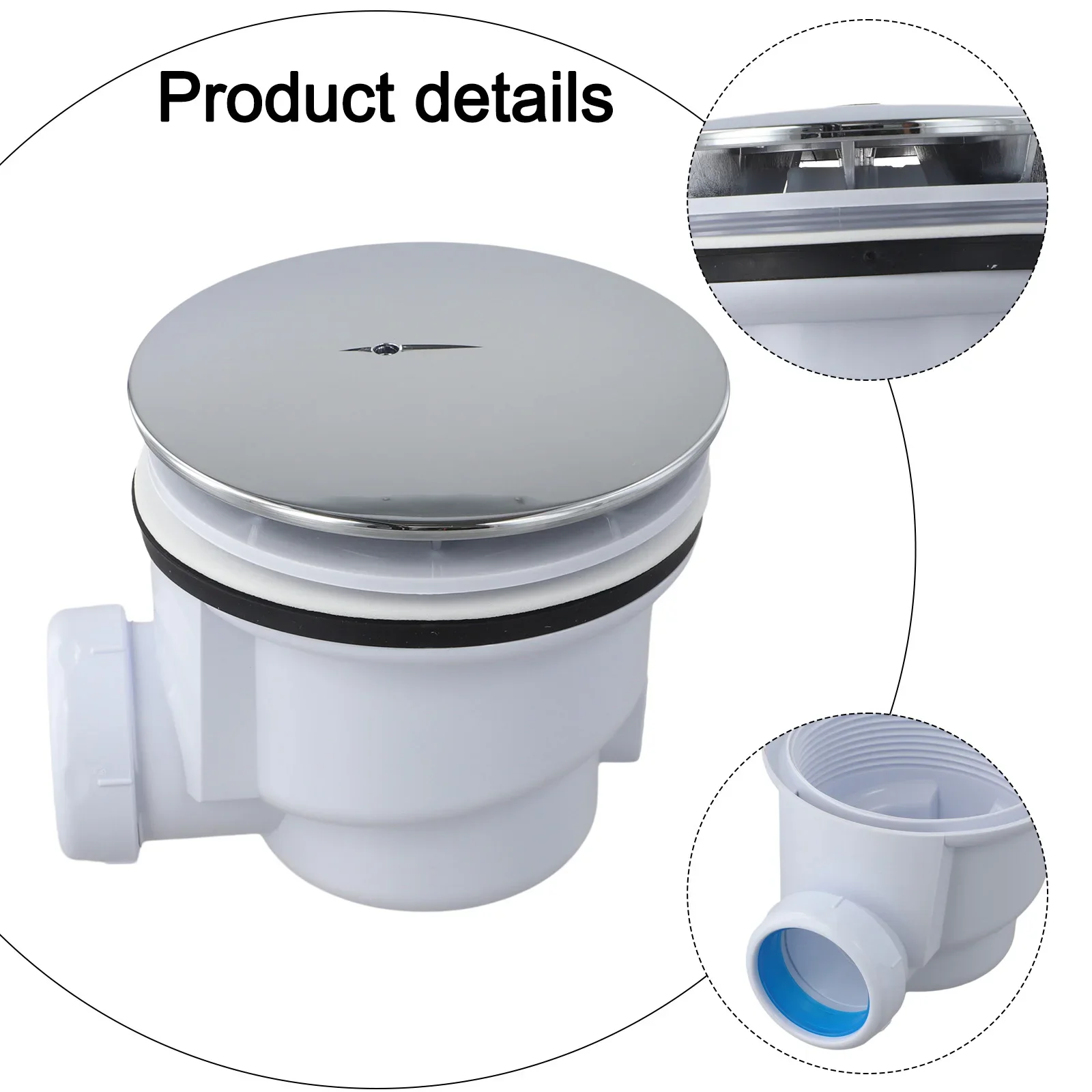 Modern Bathroom Decor White Shower Tray Waste Trap Accessory Easy Cleaning Trap Compatible With UK Shower Trays