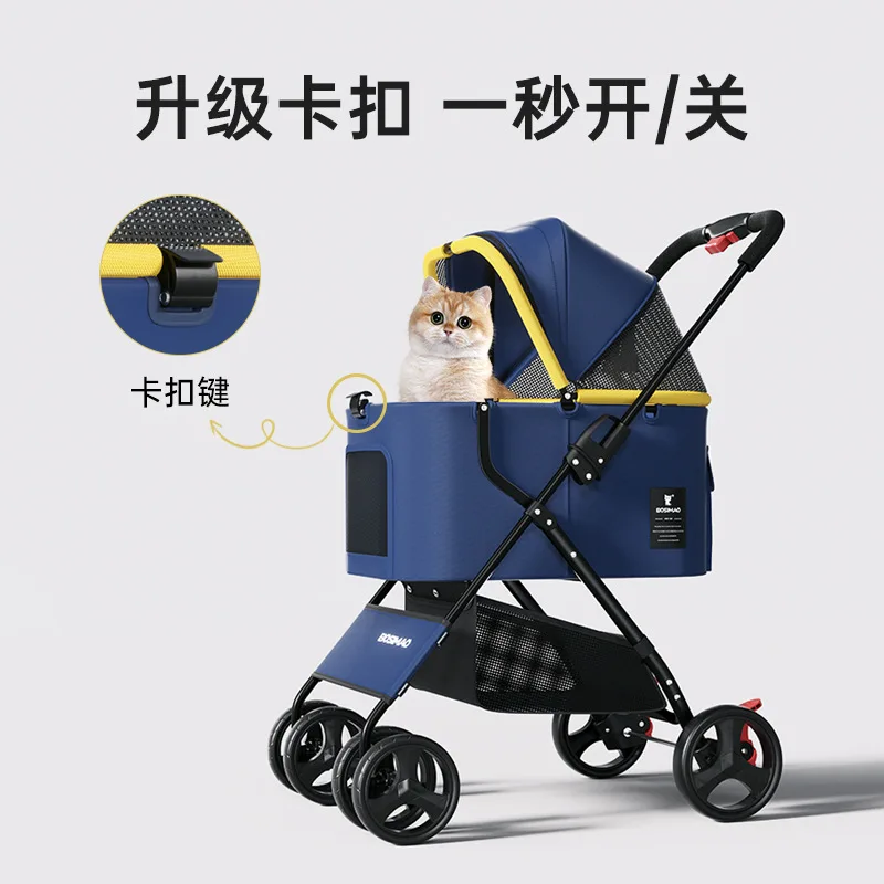 Dog Cat Cart Portable Folding Pet Cart Convenient Folding Walking Dog Scooter When Going Out