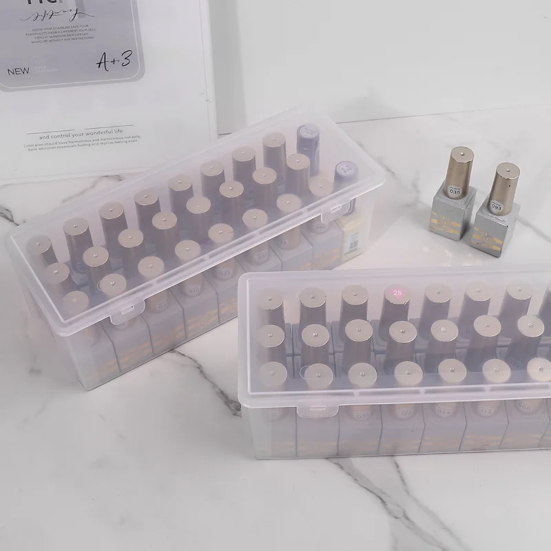 مسمار البولندية مسمار الغراء صندوق تخزين حامل حاوية شفافة صندوق فارغ تنظيم حالة ارتداء مسمار أدوات الرسم التخزين