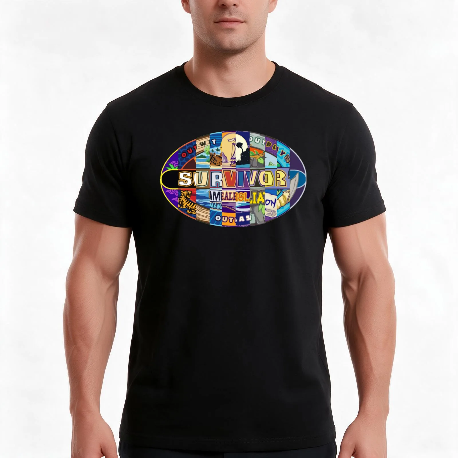 Survivor Seasons 30-40 Logos Combined Sticker 3 Gift For Men and Women, Gift For Fans T-Shirt, Summer Casual Cotton Tee