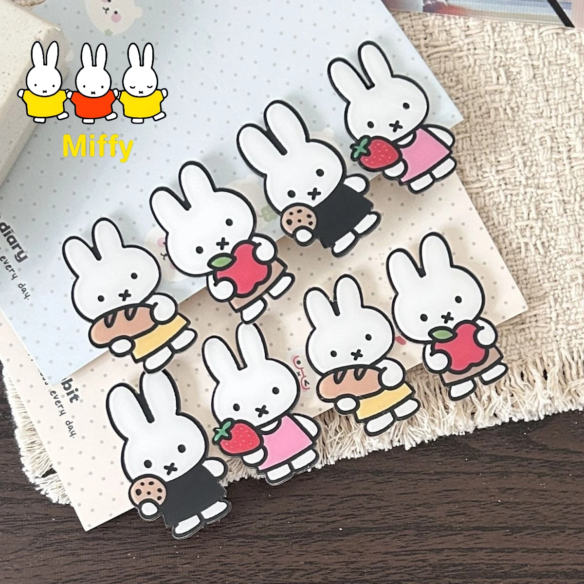 Kawaii Miffy Hairpin Cute Cartoon Fruit Miffy Rabbit Hairpin Cute Cartoon Duckbill Hairpin Sweet Girl's Hair Accessory