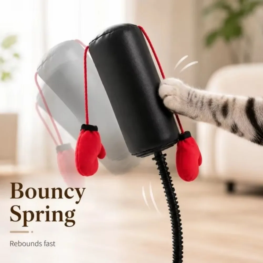 Pet Training Supply Creative Cat Boxing Standing Self-Play Interactive Cat Stable Boxing Gloves Cat Speed Bag Kitten Teasing