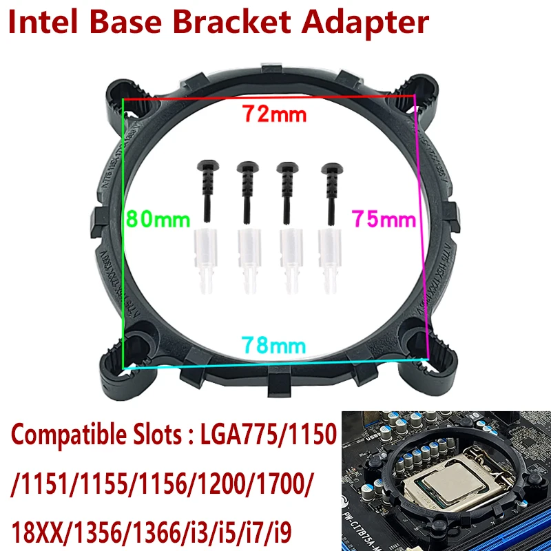 PC Cooler Bracket Compatible Intel I5 I7 I9 X79 X99 AMD Series CPU Base Adapter for LGA115x 1200 1700 1851 2011 2066 AM5 AM4 AM3