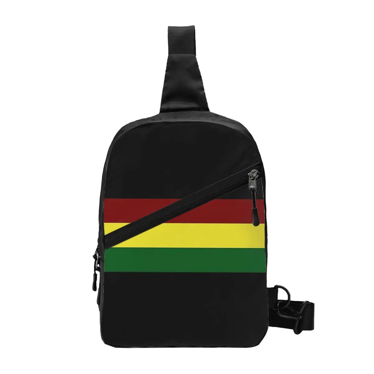 Rasta Flag Rasta Stripe Chest Bag Men Sling Crossbody Backpack Chest Bag Traveling Hiking Daypack Shoulder Bag