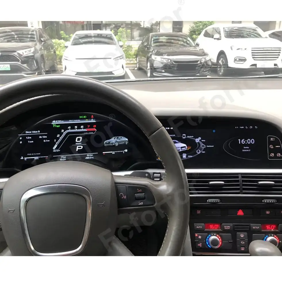 Android 13 Car Radio CarPlay For Audi A6 2005-2009 Multimedia Player GPS Navigation Dual 12.3 Inch QLED Screen 4G WiFi Head Unit