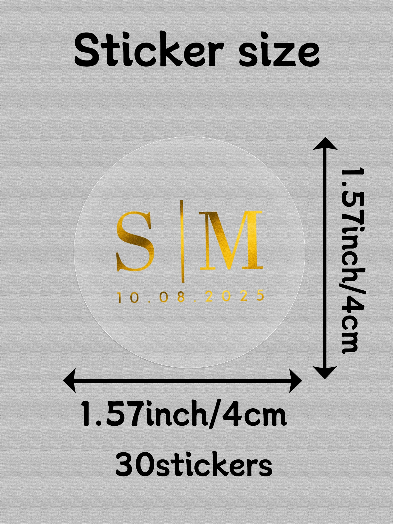 30-240pcs Custom Wedding Initial Stickers, Personalized Name/Date Stickers, Customized Round Stickers, Customizable Stickers,