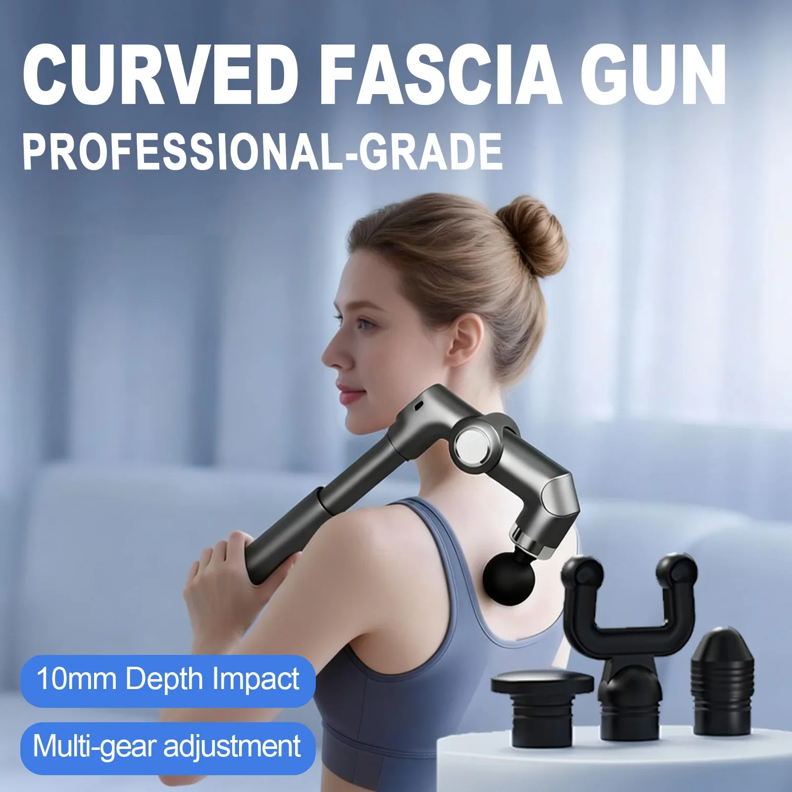 Professonal-Grade Curved Fascia Gun Scalablen For Body Neck Back Deep Muscle Relaxation Fitness Slimming Type-C Fast Charging