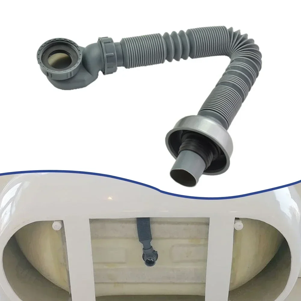 1pc Plastic Flexible Strainer Sink Extension Drain Hose Pipe Elbow Extension Pip For Bathroom Kitchen Bathroom Accessories